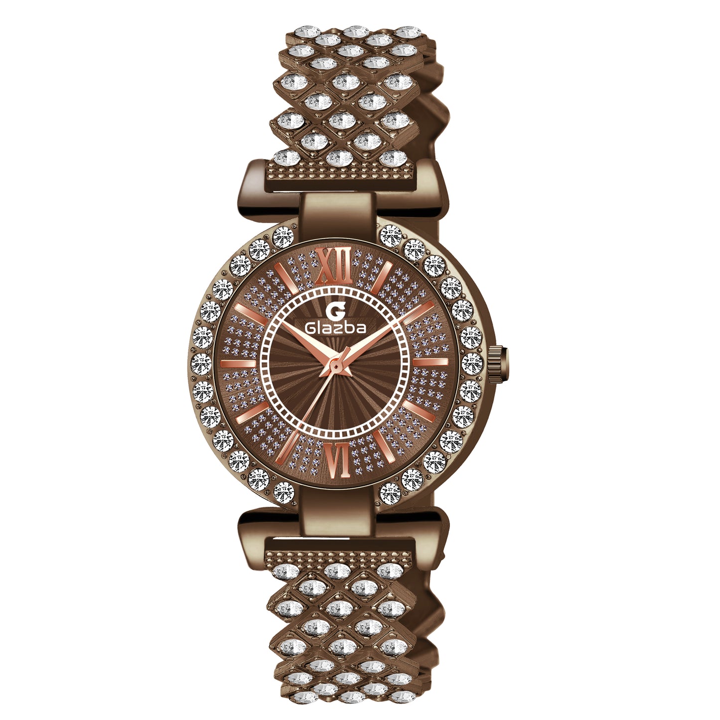 Elegant Brown Stone Analog Watch for Women – Stainless Steel Chain