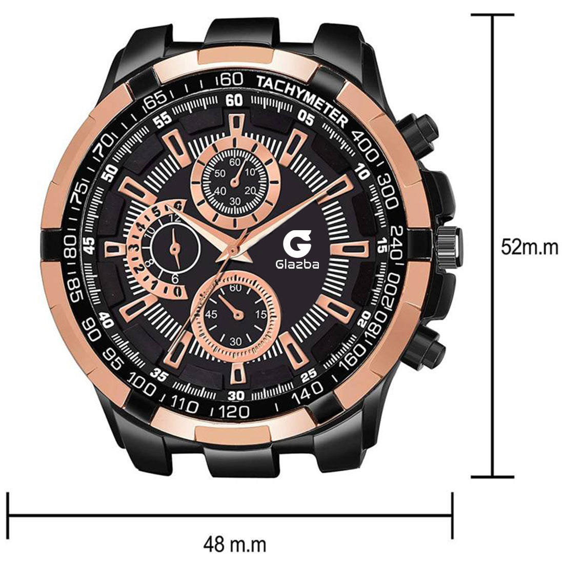 Rose Gold Multi Dial Chronograph Luxury Quartz Analog Watch - For Men