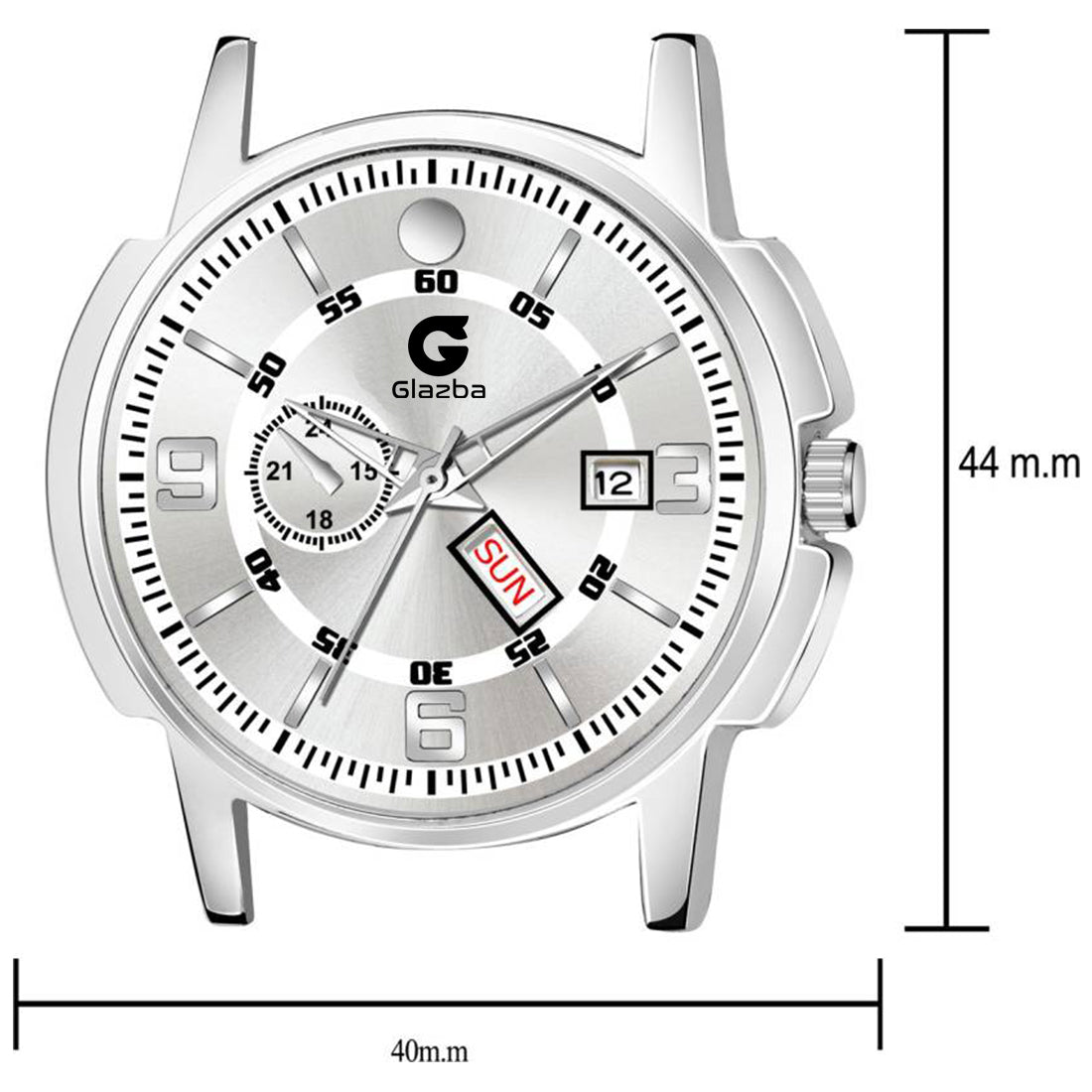 Elegant White Dial Men’s Watch with Day & Date – Classic Stainless Steel Design