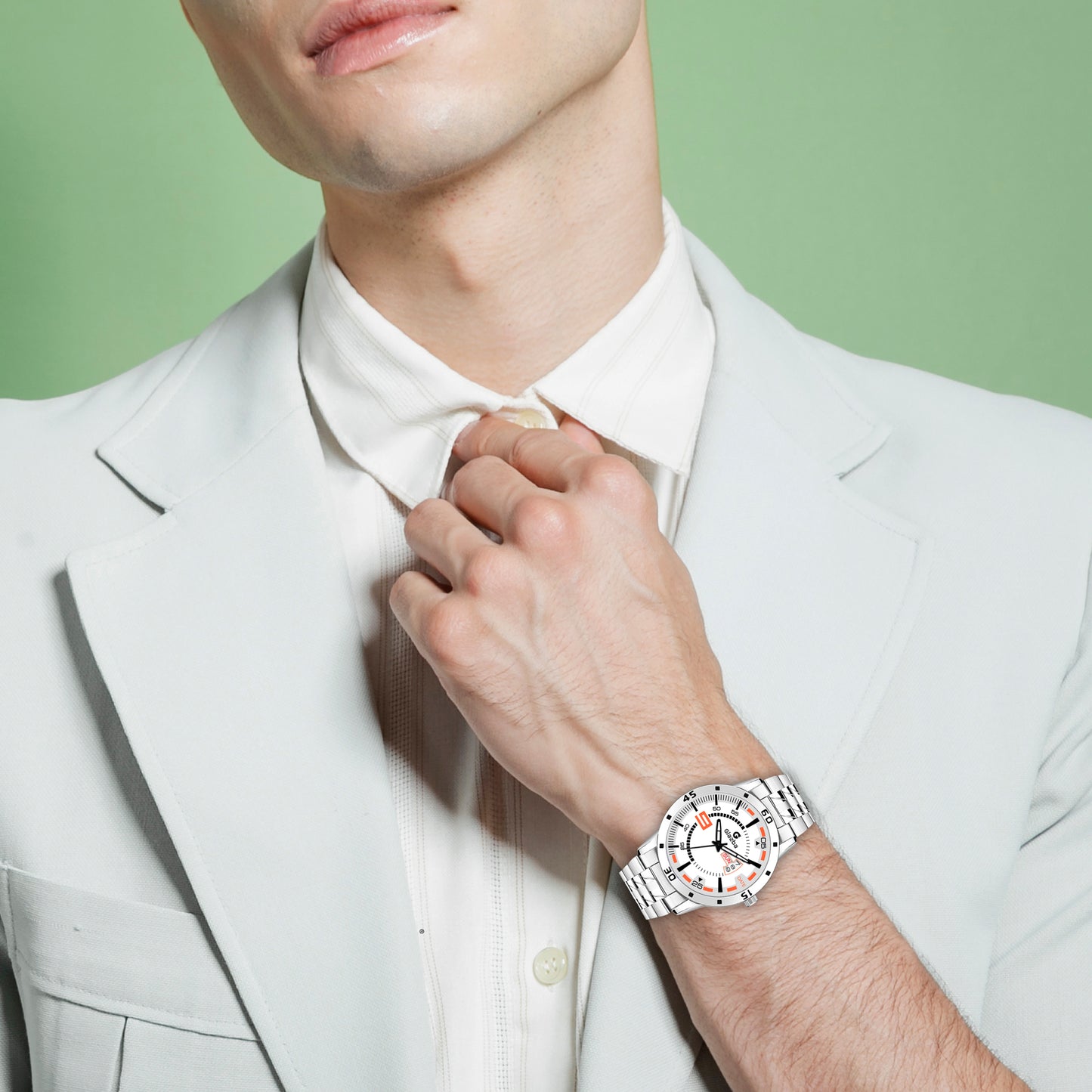 Glazba Signature 9 White Dial Analog Watch with Day & Date – For Men