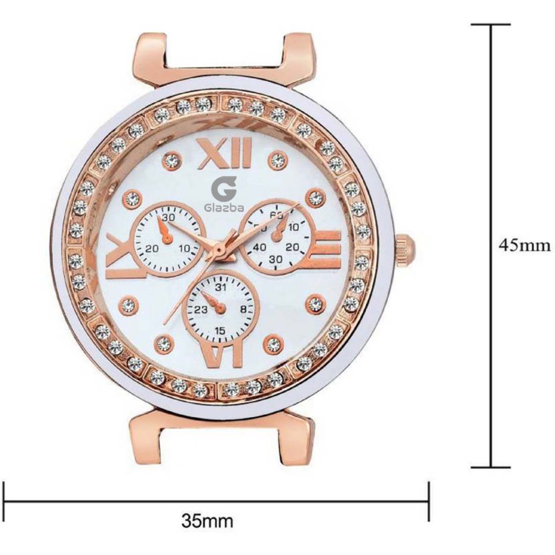 Elegant White Stone Analog Watch for Women – Stainless Steel Chain