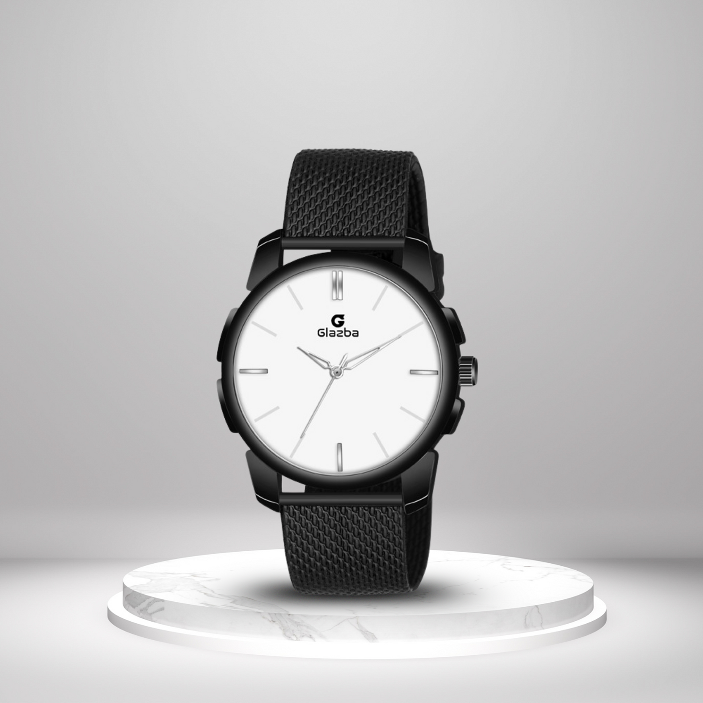 Classic Black Sikka with White Dial Watch - for Men