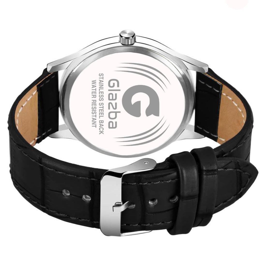 Bold & Classic: Black Number Dial Leather Analog Watch – For Men
