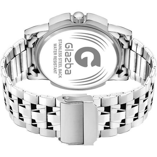 Men’s Black Stainless Steel Analog Watch with Day & Date – Bold & Timeless Style