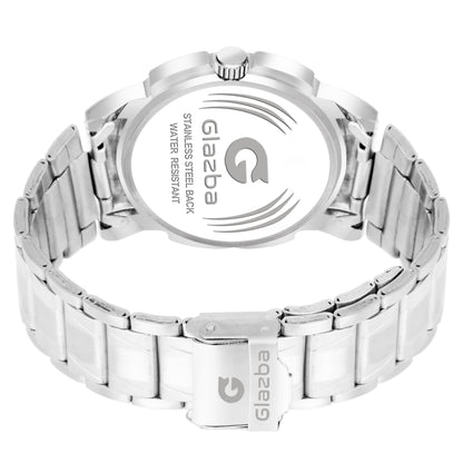 Glazba Signature 12–6 Silver Dial Analog Watch with Day & Date – For Men
