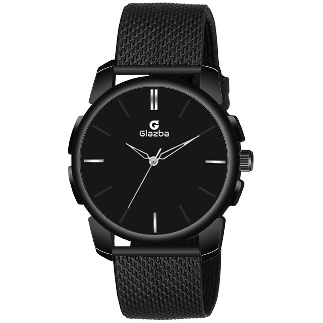 Classic Black Strap Watch with White and Black Dial options - for Men