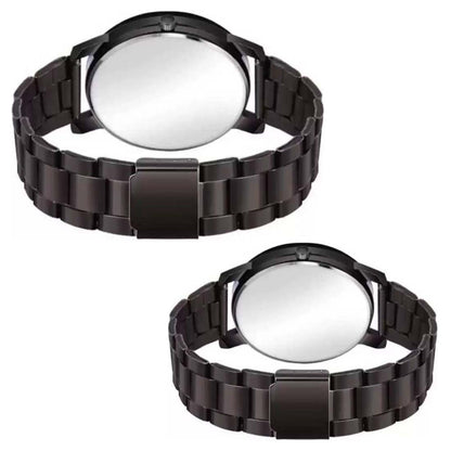 Love Couple Combo Analog Watch With Metal Chain - For Couples