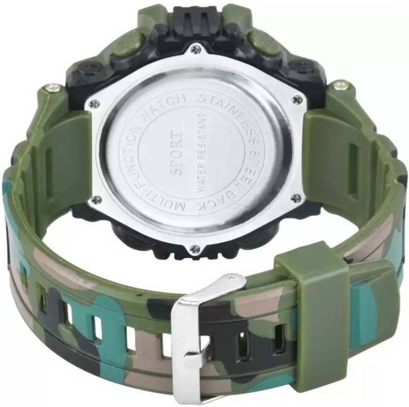 Green Army Print Watch – For Men