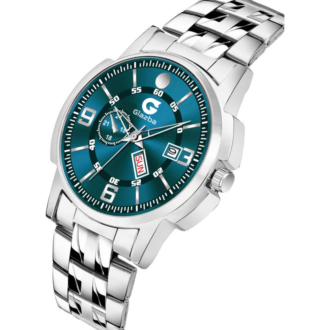 Green Analog Watch for Men with Day & Date – Unique Stainless Steel Timepiece
