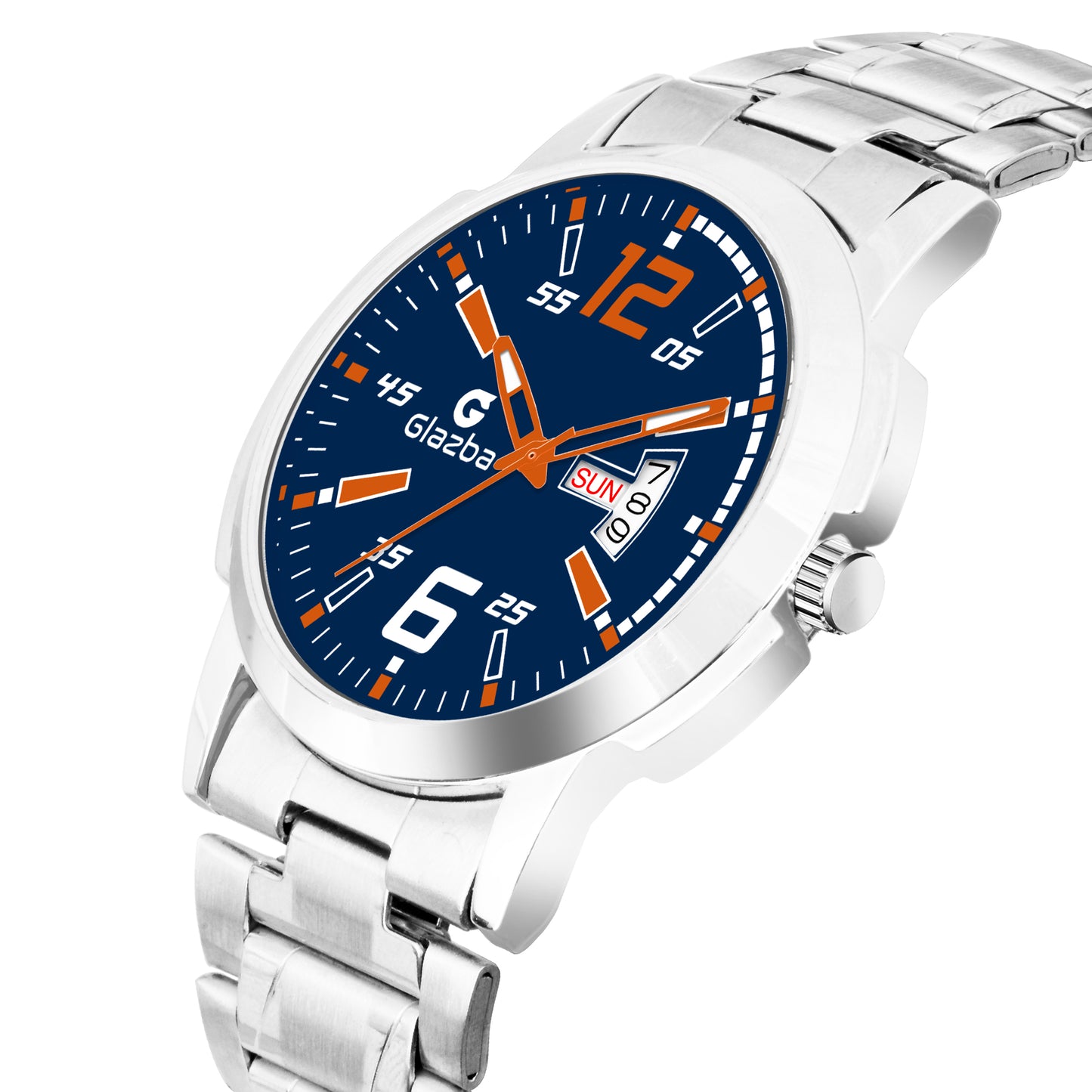 Glazba Signature 12–6 Blue Dial Analog Watch with Day & Date – For Men