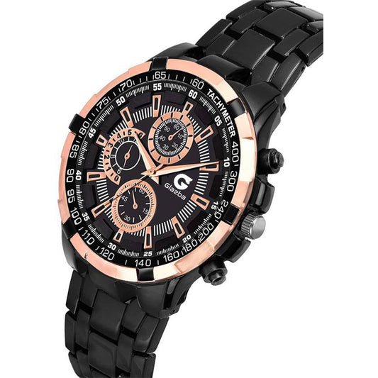 Rose Gold Multi Dial Chronograph Luxury Quartz Analog Watch - For Men