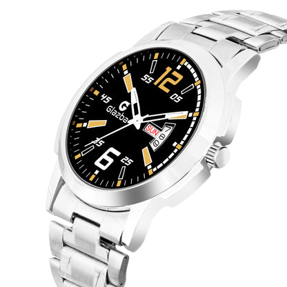 Glazba Signature 12–6 Black Dial Analog Watch with Day & Date – For Men