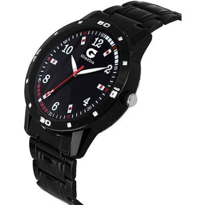 Glazba Black Chain Red Dial Watch – For Men