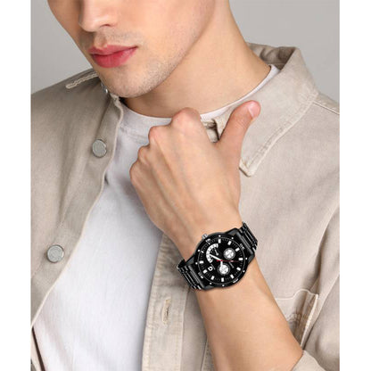 Glazba Black Chain Chrono Dial Watch – For Men
