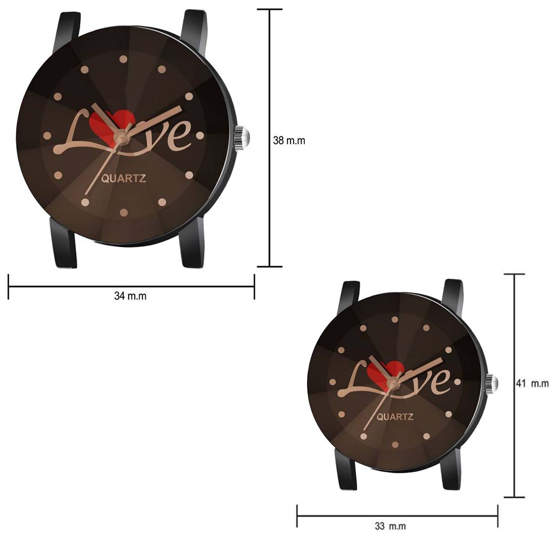 Love Couple Combo Analog Watch With Metal Chain - For Couples
