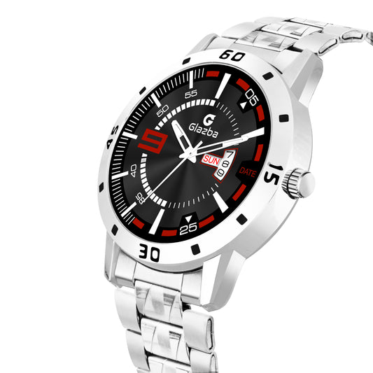 Glazba Signature 9 Black Dial Analog Watch with Day & Date – For Men
