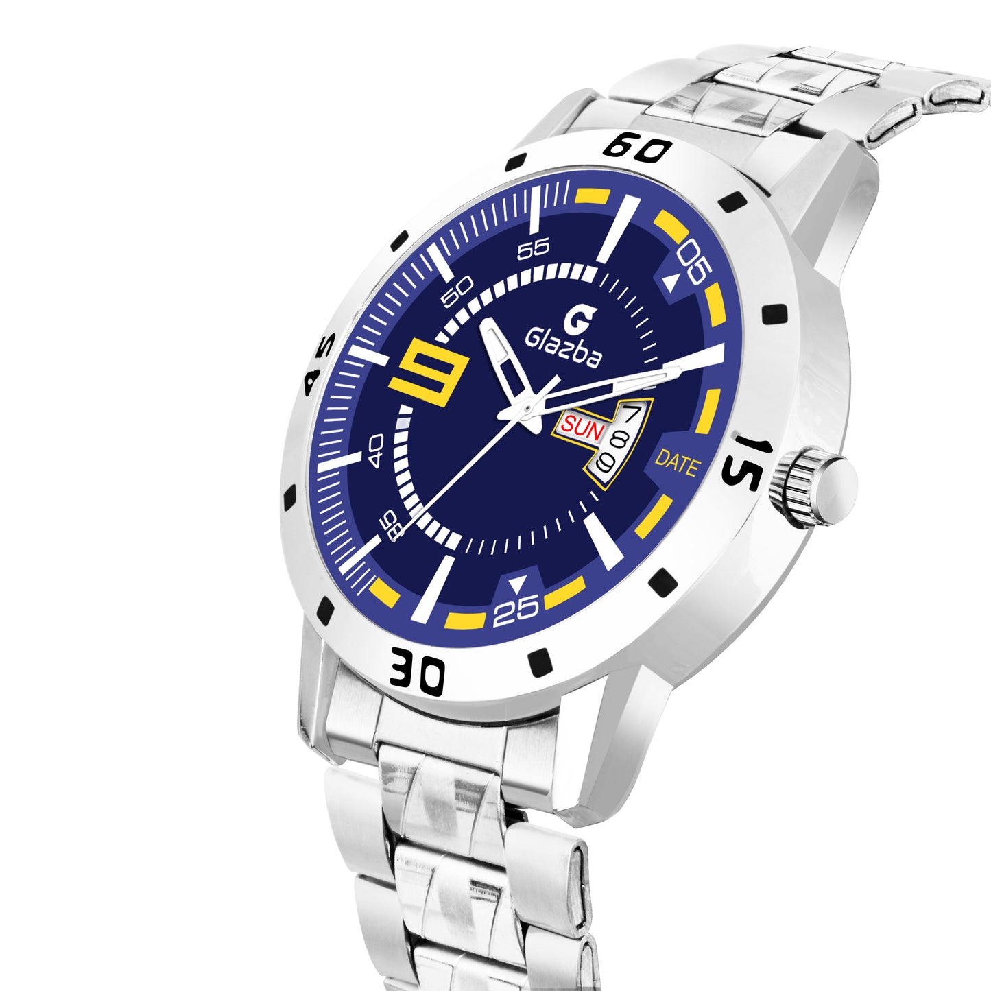 Glazba Signature 9 Blue Dial Analog Watch with Day & Date – For Men