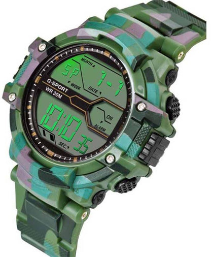 Green Army Print Watch – For Men