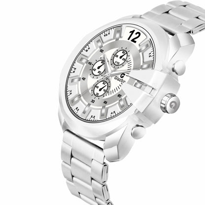 Glazba’s Sleek Silver Dial Chronograph Design  Analog Watch – For Men
