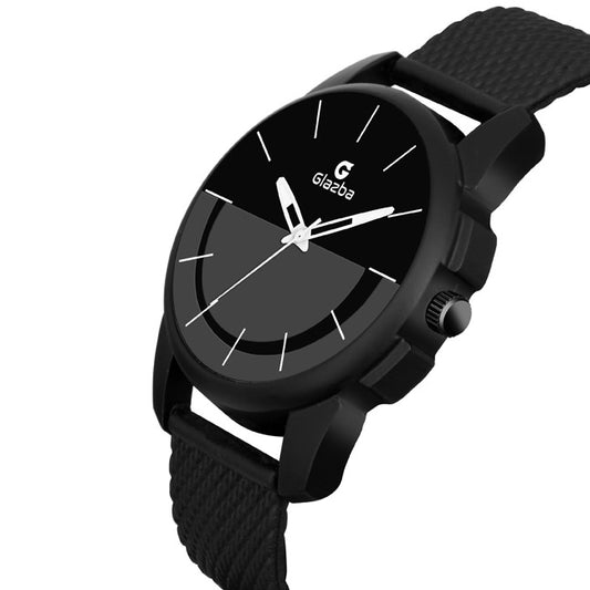 Glazba Black Sikka Grey Dial Quartz Watch – Multi-Function Analog Style for Men