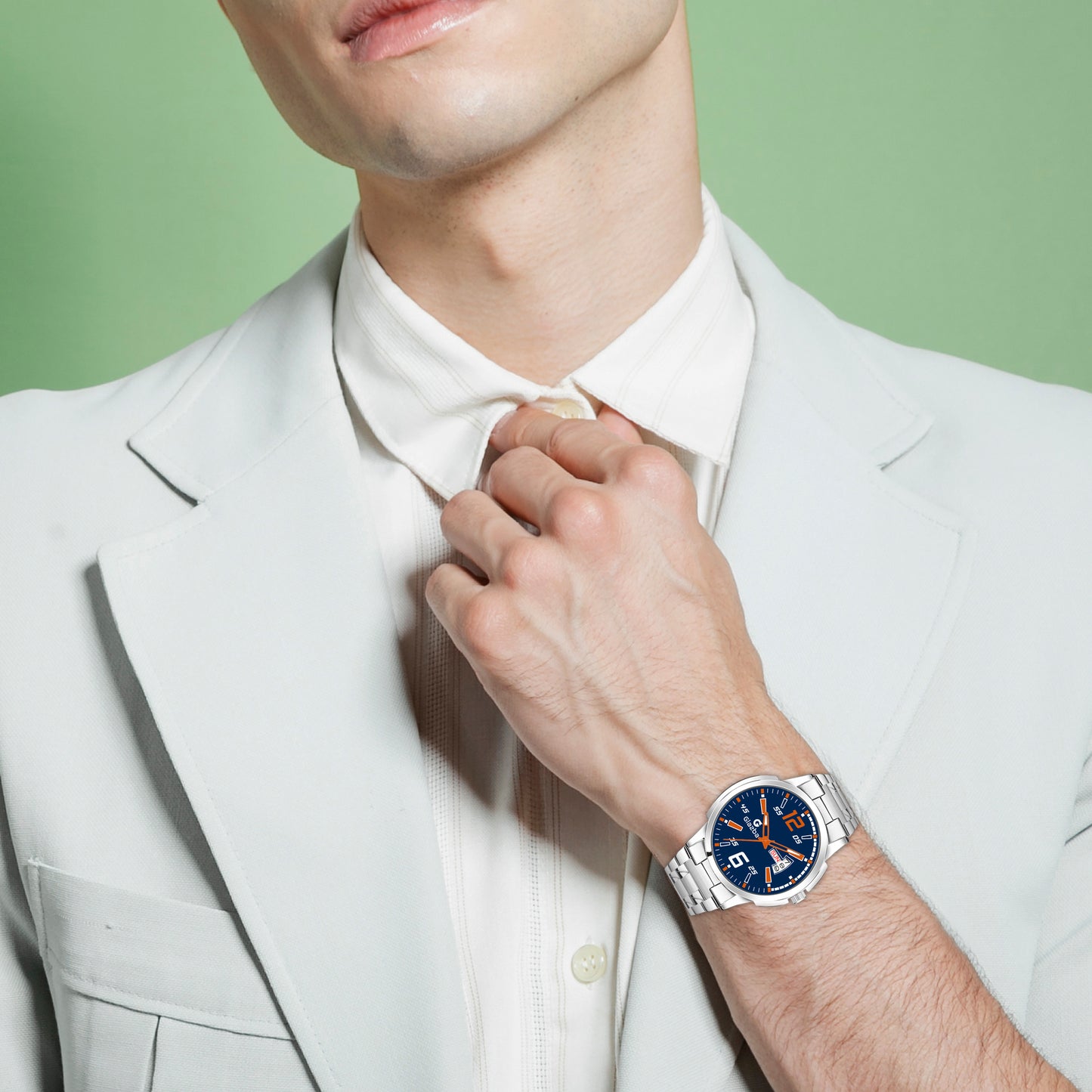 Glazba Signature 12–6 Blue Dial Analog Watch with Day & Date – For Men
