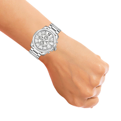 Glazba’s Sleek Silver Dial Chronograph Design  Analog Watch – For Men