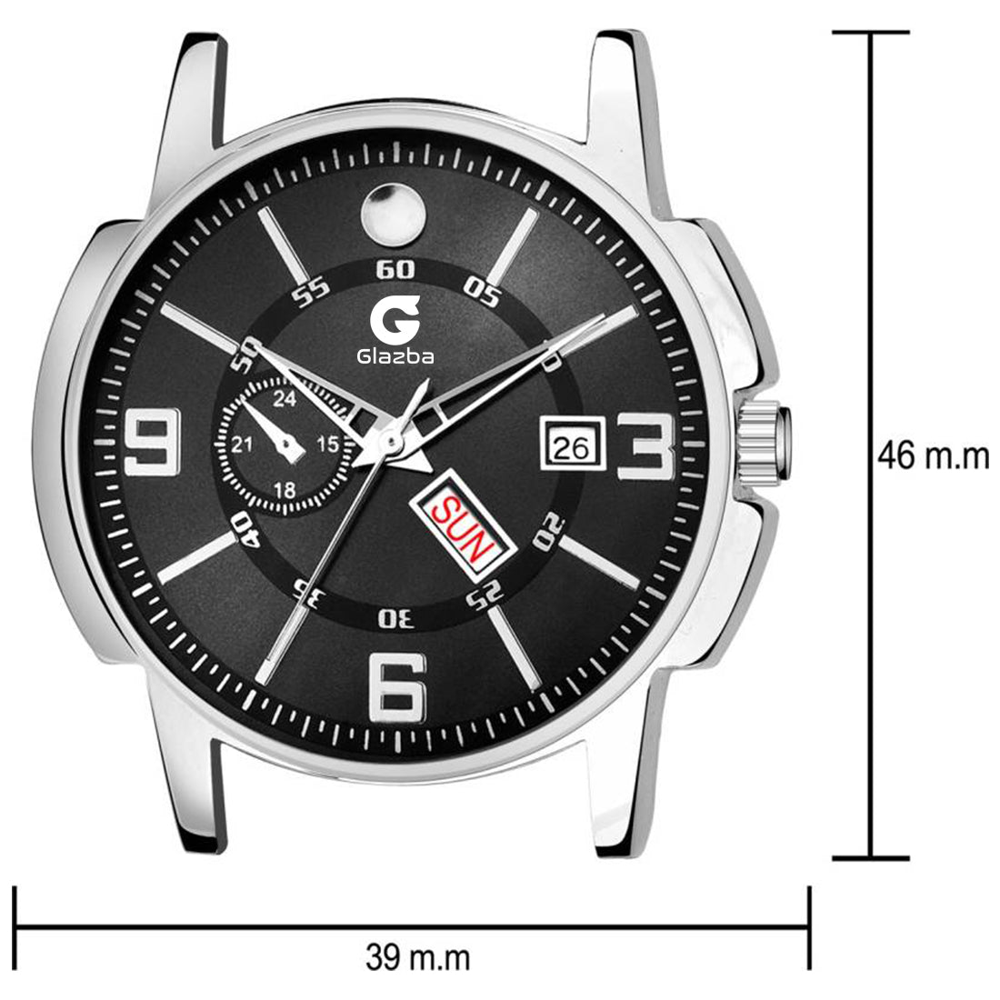 Men’s Black Stainless Steel Analog Watch with Day & Date – Bold & Timeless Style
