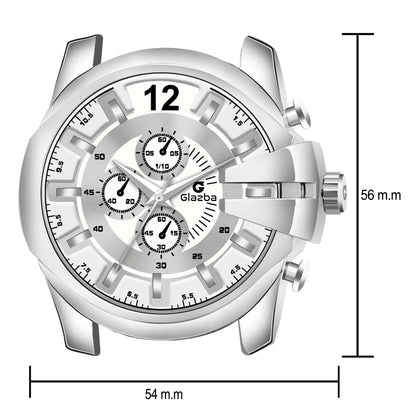 Glazba’s Sleek Silver Dial Chronograph Design  Analog Watch – For Men