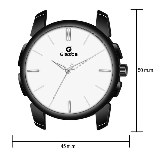 Classic Black Sikka with White Dial Watch - for Men