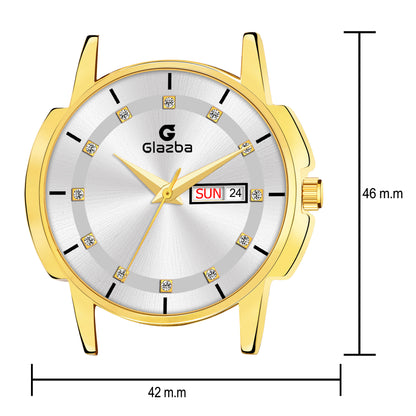 Two-Tone Gold & Silver Design Men’s Analog Watch – Day & Date Function
