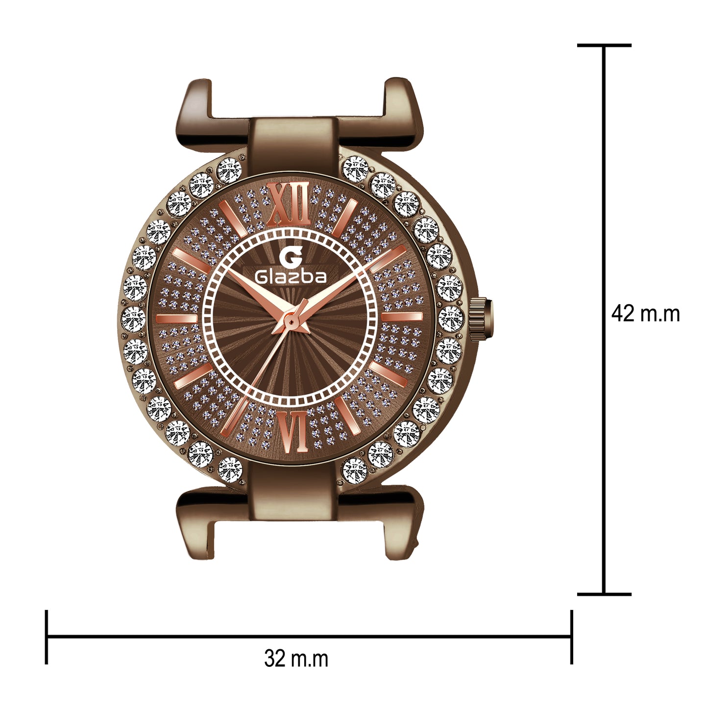 Elegant Brown Stone Analog Watch for Women – Stainless Steel Chain