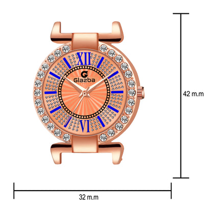 Elegant Rose Gold Stone Analog Watch for Women – Stainless Steel Chain