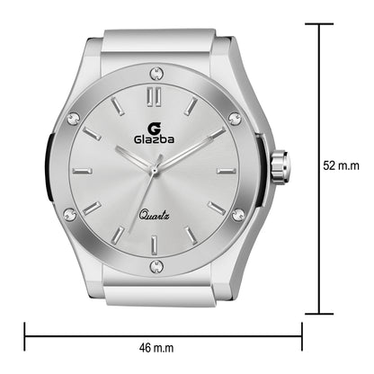 KV Hublot Style Silver Watch – Sleek & Stylish Men's Watch