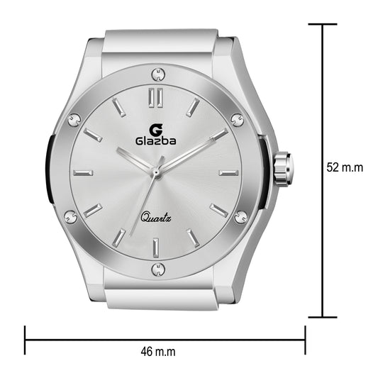 KV Hublot Style Silver Watch – Sleek & Stylish Men's Watch