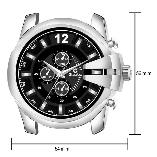 Glazba’s Sleek Black Dial Chronograph Design  Analog Watch – For Men