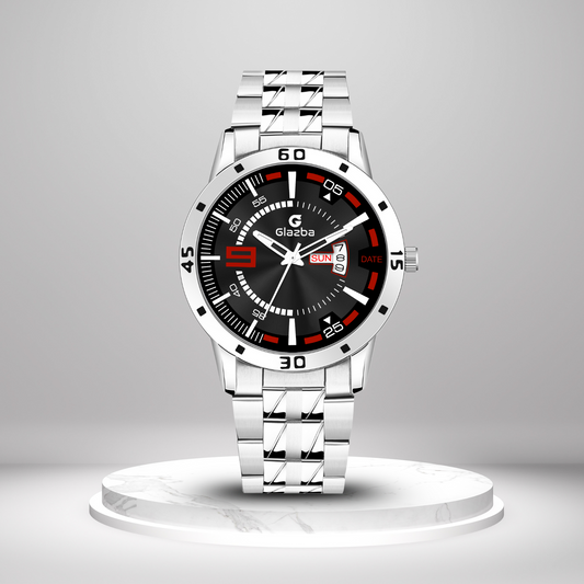 Glazba Signature 9 Black Dial Analog Watch with Day & Date – For Men