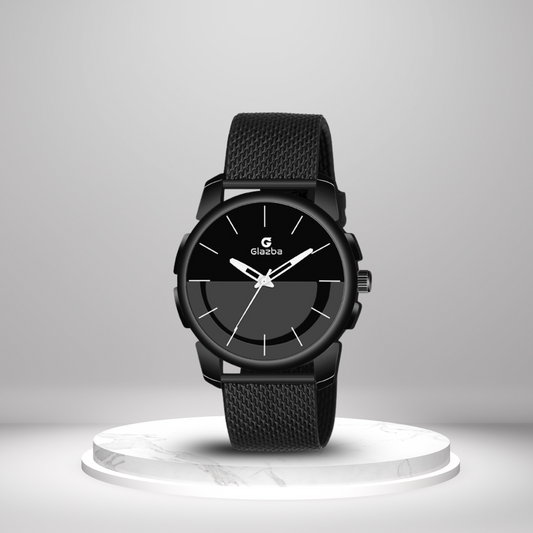Glazba Black Sikka Grey Dial Quartz Watch – Multi-Function Analog Style for Men
