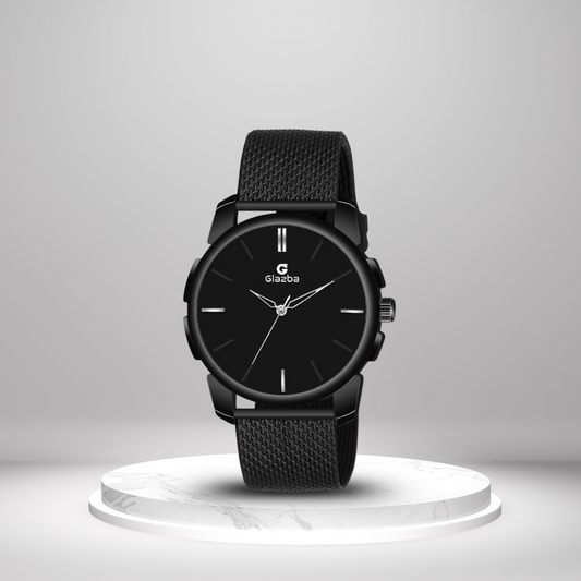 Classic  Black Sikka with Black Dial Watch - for Men
