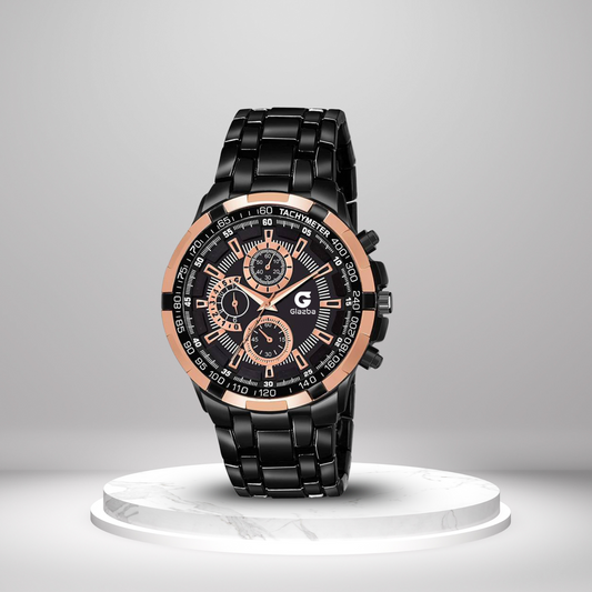Rose Gold Multi Dial Chronograph Luxury Quartz Analog Watch - For Men